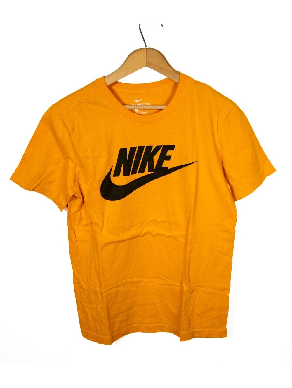 Nike Sportswear Men's Graphic T Shirt (Orange) Classic Swoosh Black Logo Men's S